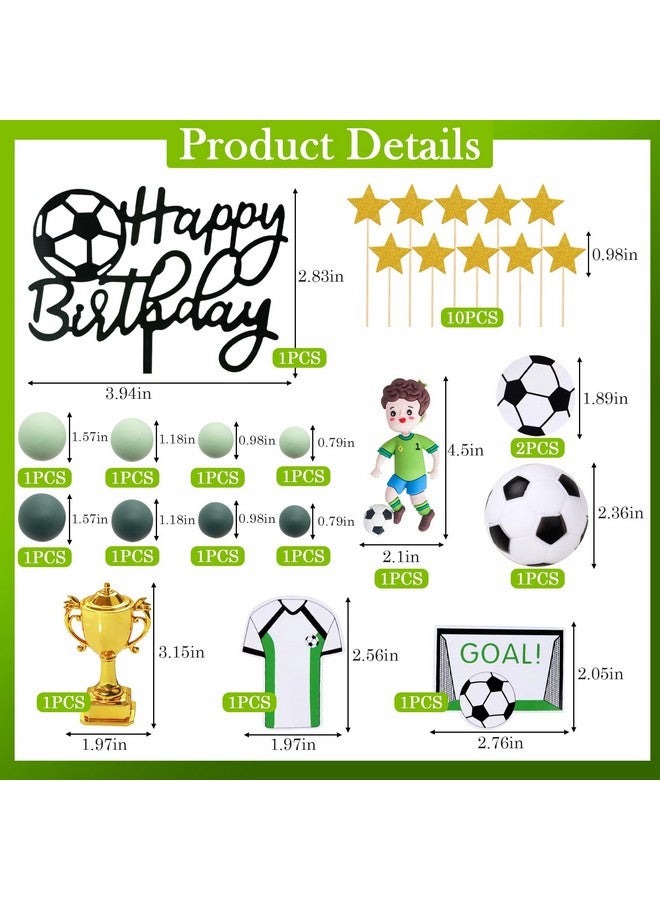 Knana 26Pcs Soccer Cake Toppers - Soccer Ball Cake Theme Decorations for Birthday Party Supplies - Image 2