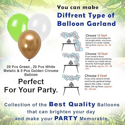 BRIJBAZAAR Green Birthday Decoration-48Pcs Combo|Happy Birthday Decoration For Husband|Girls|Green|Gold Balloons For Decoration|Foil Birthday Banner (cardstock)|Birthday Decoration Items For Girl|Boy - Image 4