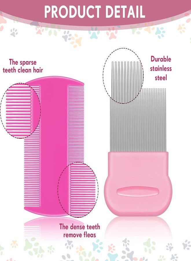 Maitys 8 Pieces Flea Lice Combs Double Sided for Lice, Nit and Removal Dandruff, Plastic and Metal Head Hair Comb, Peine Para Piojos for Kids and Pets(4 x 2 Inches, 2.24 x 2.24 Inches,Novel) - Image 4