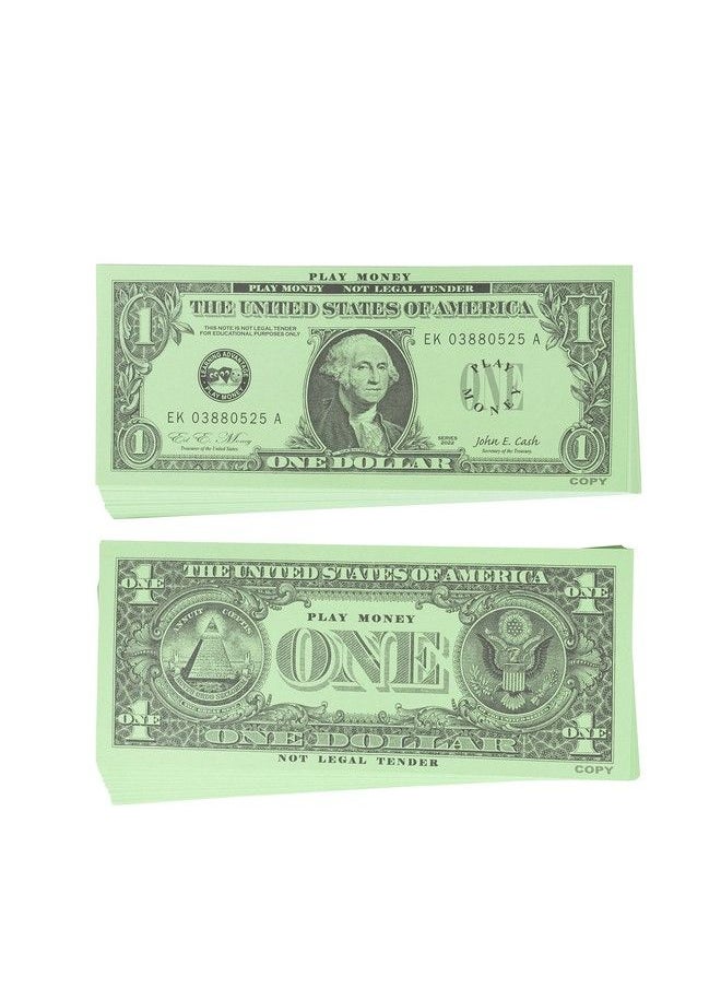 Learning Advantage - One Dollar Play Bills 100 $1 Paper Bills Realistic Dollar Design And Size Teach Currency Counting And Math With Fake Cash - Image 1