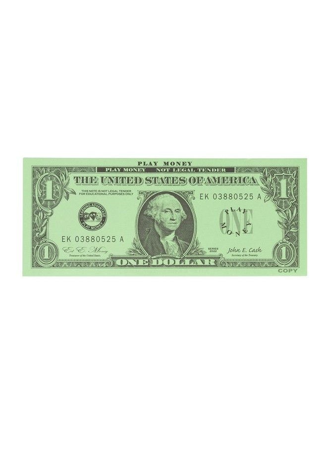 Learning Advantage - One Dollar Play Bills 100 $1 Paper Bills Realistic Dollar Design And Size Teach Currency Counting And Math With Fake Cash - Image 1