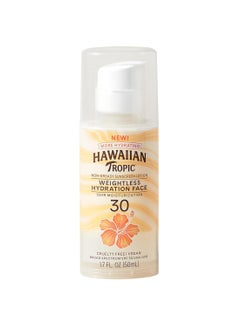 Hawaiian Tropic Hawaiian Tropic Weightless Hydration Lotion Sunscreen for Face SPF 30, 1.7oz | Travel Size Sunscreen, Oil Free Face Sunscreen, Hawaiian Tropic Sunscreen SPF 30, Sunblock Face, Mini Sunscreen, 1.7oz  - Image 1