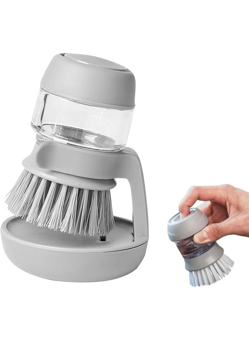 فرشاة أطباق، فرش غسيل، فرش للأطباق، فرشاة أطباق موزعة للصابون، مع موزع سائل، مع حامل وصينية تنقيط للمطبخ، الحمام، الحوض، الأطباق، تنظيف الأواني - Image 1