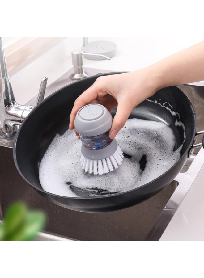 فرشاة أطباق، فرش غسيل، فرش للأطباق، فرشاة أطباق موزعة للصابون، مع موزع سائل، مع حامل وصينية تنقيط للمطبخ، الحمام، الحوض، الأطباق، تنظيف الأواني - Image 2