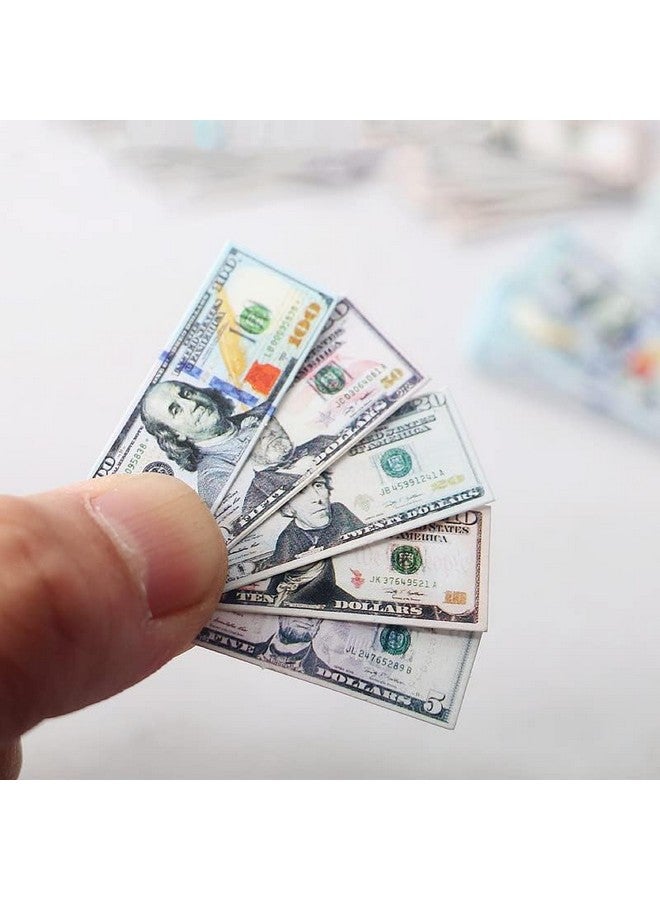 SXFSE Dollhouse Decoration Accessories, 1:12 Dollhouse Ornament 100 Pcs Mini Simulation Dollar Toy Banknote ($100) - Image 4