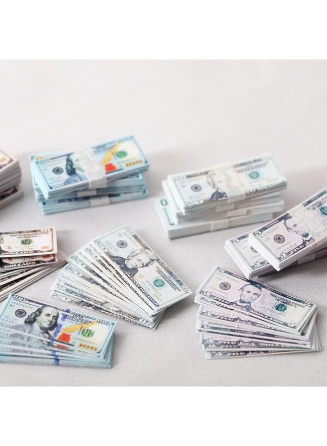 SXFSE Dollhouse Decoration Accessories, 1:12 Dollhouse Ornament 100 Pcs Mini Simulation Dollar Toy Banknote ($100) - Image 3