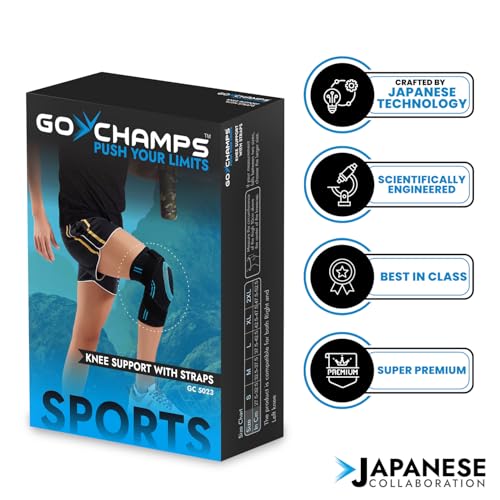 Gochamps Premium Knee Support with Adjustable Straps & Patella Ring, Knee Brace for Pain Relief, Sports, Running, Gym & Arthritis, Japanese Collaboration, XXL (47.5-52.5 cm, Pack Of 1) - Image 5