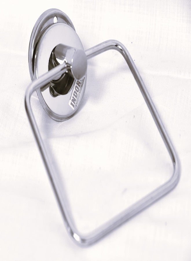 INDOROX Stainless Steel Towel Ring/Napkin Ring - Bathroom Towel Holder - Towel Hanger with Chrome Finish Stainless Steel (Square_Small) - Image 2