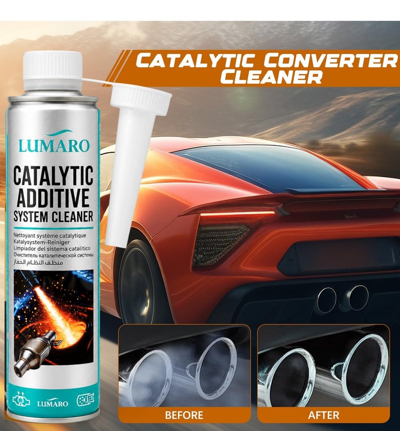 Catalytic Converter Cleaner Fuel System Additive 450ML 4PCS, Catalytic System Cleaner for Petrol & Diesel Engines, Carbon Deposit Remover, Fuel Tank Treatment, Engine Performance Restorer, Fuel Efficiency Booster with Pouring Spout ERPC-L-4006 - Image 5