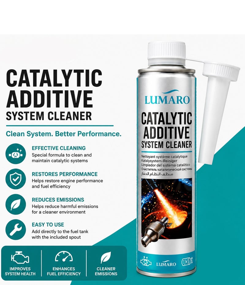 Catalytic Converter Cleaner Fuel System Additive 450ML 4PCS, Catalytic System Cleaner for Petrol & Diesel Engines, Carbon Deposit Remover, Fuel Tank Treatment, Engine Performance Restorer, Fuel Efficiency Booster with Pouring Spout ERPC-L-4006 - Image 3