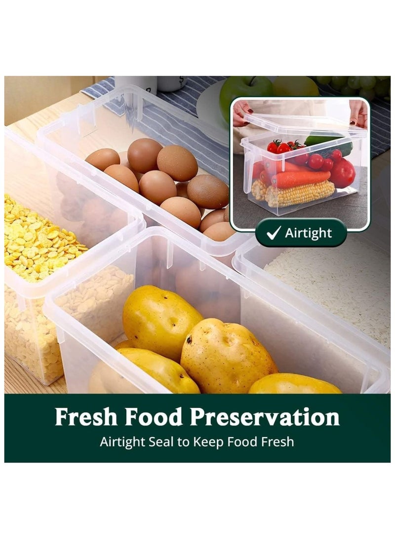 بي جي إم حاوية بلاستيكية لتخزين الطعام بغطاء ومقبض، خالية من مادة BPA، قابلة للتكديس، متينة، مناسبة للثلاجة والمطبخ، بسعة 3 لترات. متوفرة بألوان متعددة. سيتم إرسال لون عشوائي حسب المخزون. - Image 2