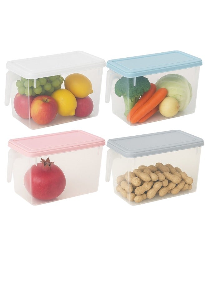 بي جي إم حاوية بلاستيكية لتخزين الطعام بغطاء ومقبض، خالية من مادة BPA، قابلة للتكديس، متينة، مناسبة للثلاجة والمطبخ، بسعة 3 لترات. متوفرة بألوان متعددة. سيتم إرسال لون عشوائي حسب المخزون. - Image 1