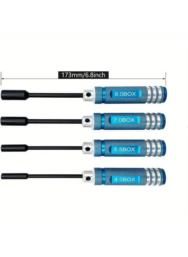 Red 4pcs Nut Driver Set for RC Vehicles Drones Appliances Repair 4mm 5 5mm 7mm 8mm - Image 4