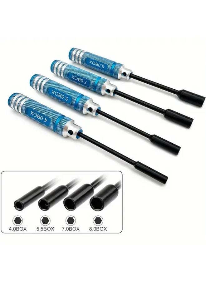 Red 4pcs Nut Driver Set for RC Vehicles Drones Appliances Repair 4mm 5 5mm 7mm 8mm - Image 2