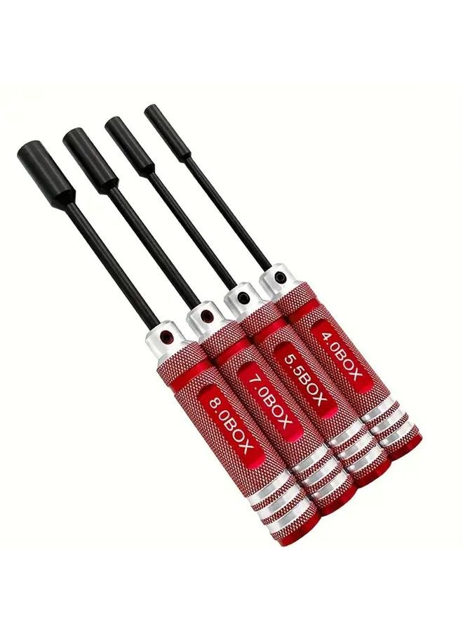 Red 4pcs Nut Driver Set for RC Vehicles Drones Appliances Repair 4mm 5 5mm 7mm 8mm - Image 1