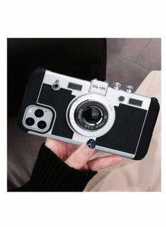 Y&D Phone Case, for iPhone 11 Pro 5.8 Camera Vintage Cover, Cute 3D Cool Unique Design PC Silicone Cover with Removable Neck Strap Lanyard Girls Women, Black, 1Pcs  - Image 4
