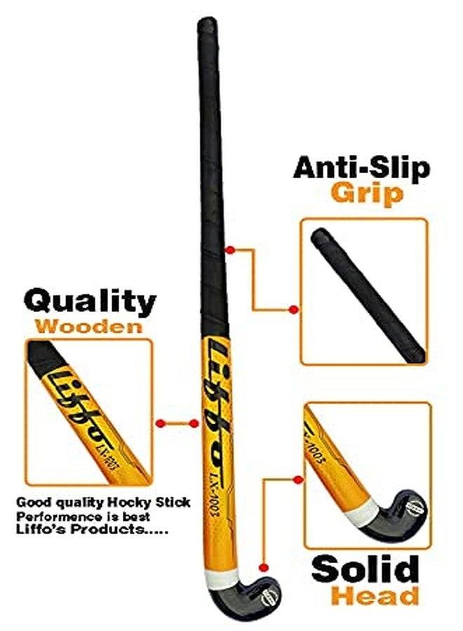 Liffo عصي هوكي ليفو® للرجال والنساء للتدريب ومستوى المبتدئين مع كرتين (L-36 Inc) (Yellow-Hockey-Two-Ball-Combo) - Image 3