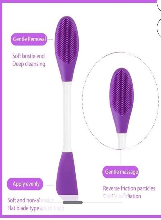 MVM Enterprise Silicone Brushes,Double-Ended Silicone Face Mask Brush,Facial Cleansing Brush, Premium Soft Facial Masks Other Skin Care Applicator Tool for Cream, Body Lotion,Moisturizer - Image 2