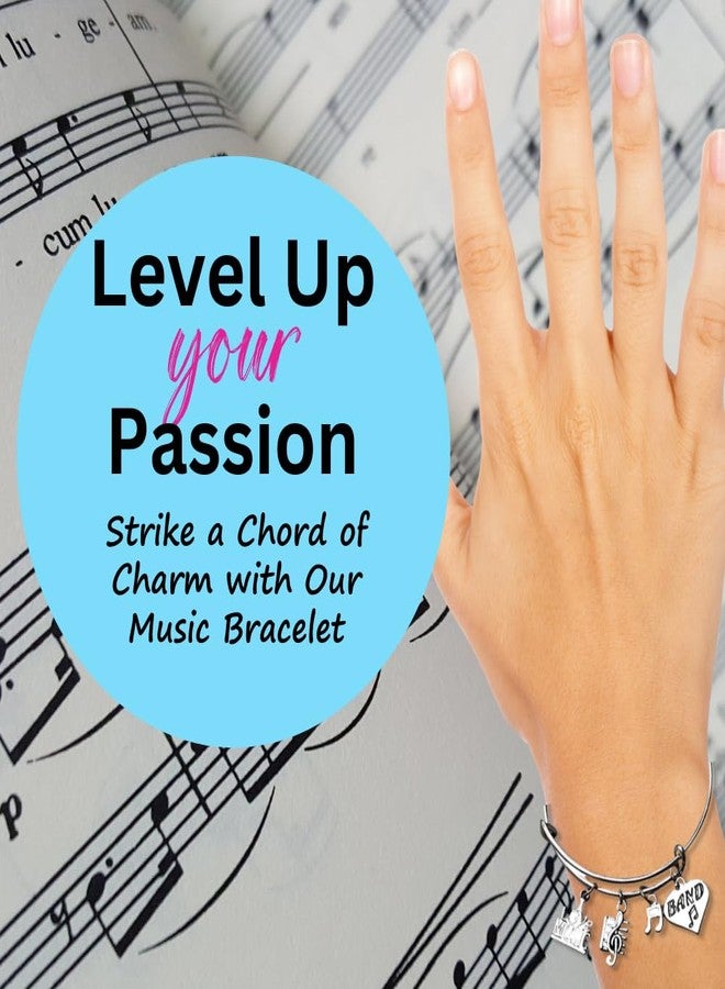 Infinity Collection Marching Band Bracelet with Charms, Adjustable Bangle Featuring Love Music, Treble Clef, Note, and Band Heart Pendants, Gift for Music Lovers - Image 5