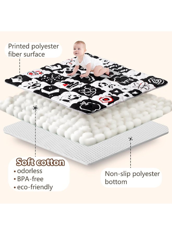 Beavtaens Baby Play Mats for Floor, Upgraded Thick Soft 50x50 Playpen Mat, Anti-Slip Bottom, Foldable and Machine Washable Playmat for Babies and Toddlers Infants - Image 4