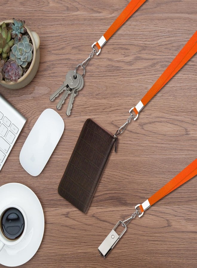 Maileto 50 Pack Orange Flat Lanyard for ID Badge Holder with Swivel Hook and Badge Clip - Image 4