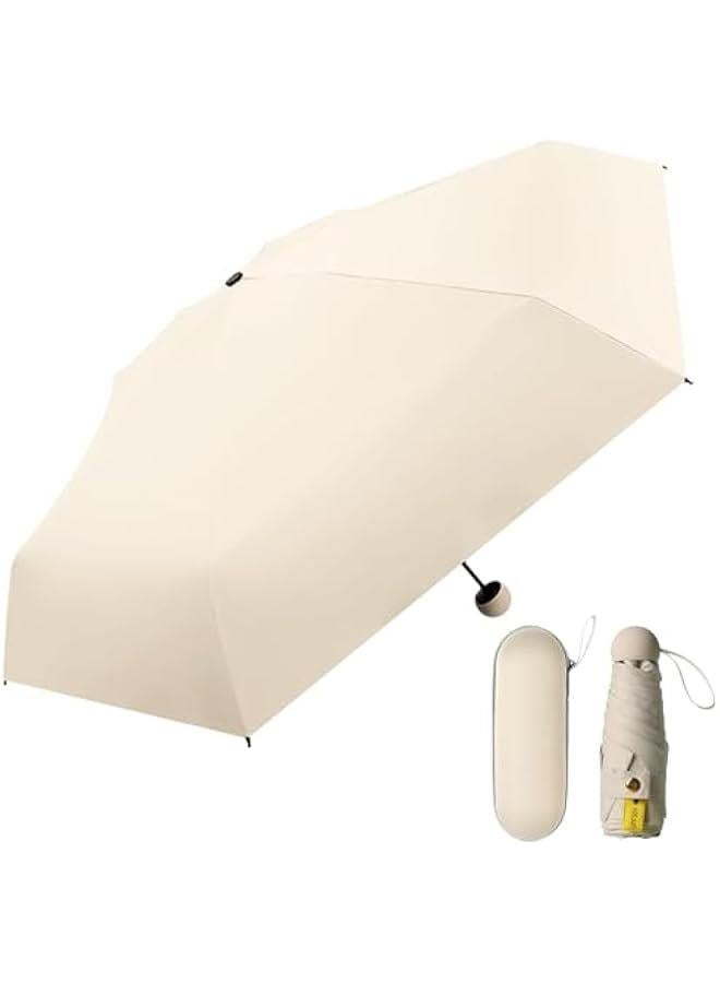 HOOKOR Mini Travel Umbrella with Case, 8 Ribs Windproof Anti-UV Auto Open & Close Compact Umbrella - Image 1