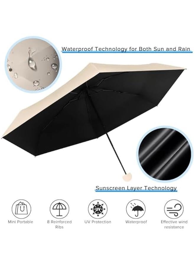 HOOKOR Mini Travel Umbrella with Case, 8 Ribs Windproof Anti-UV Auto Open & Close Compact Umbrella - Image 3