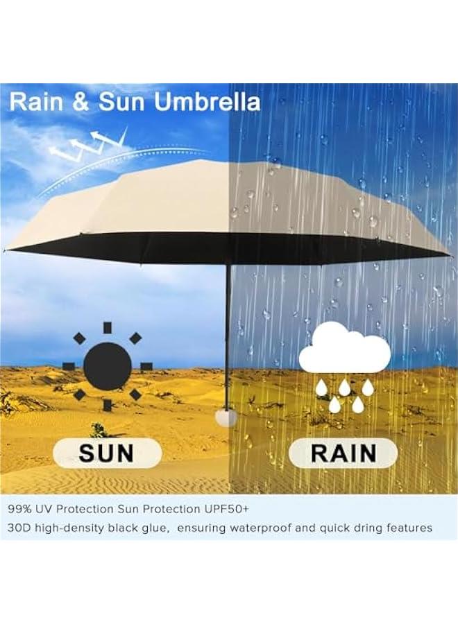 HOOKOR Mini Travel Umbrella with Case, 8 Ribs Windproof Anti-UV Auto Open & Close Compact Umbrella - Image 5