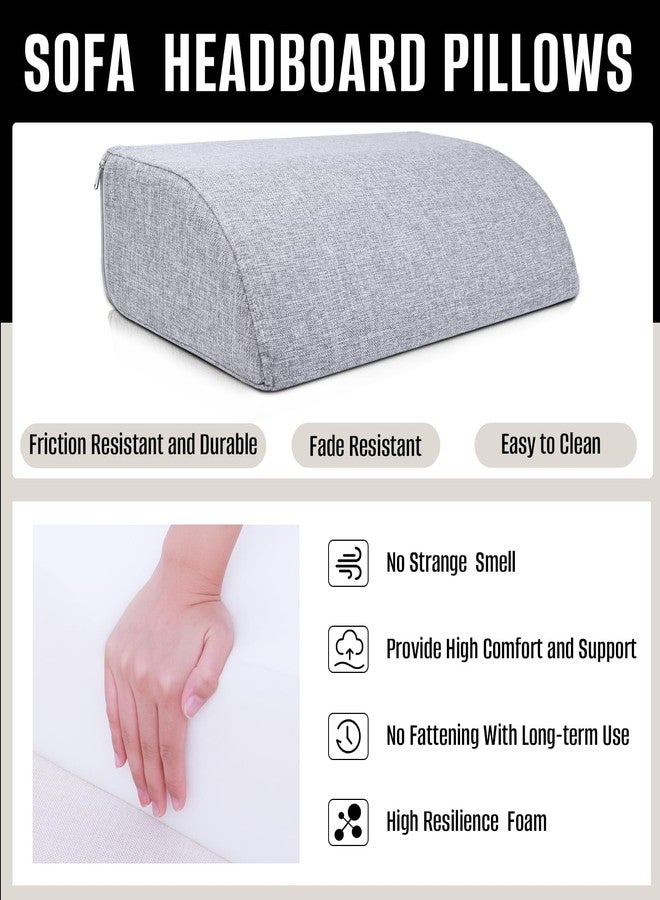 M Mute Touch 2PCS Sofa Couch Back Cushions, Backrest Support Pillow for Elderly,Extra Large Thick Lumbar Support Pillow for Home (6x24x16 in, Linen, Medium Grey) - Image 5