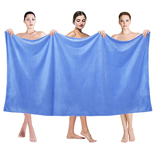 JML Microfiber Bath Towels, Bath Sheet 2 Pack 35" x 70", Oversized, Soft, Super Absorbent and Fast Drying, Extra Large Bathroom Towels for Body, Sports, Fitness, Yoga, Blue - Image 3
