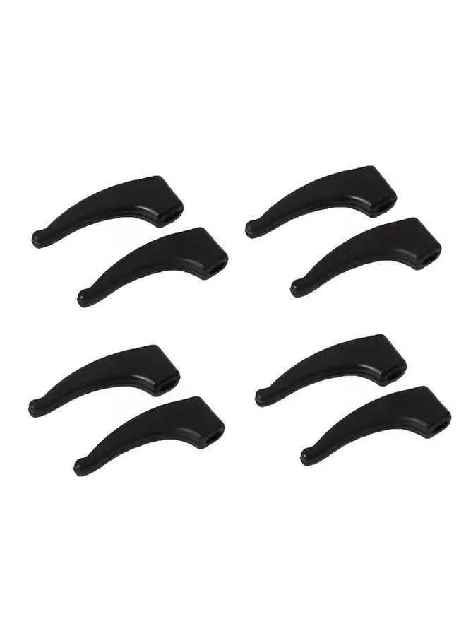 8pcs Black Anti Slip Eyeglass Covers with Ear Hooks and Leg Tips - Image 1