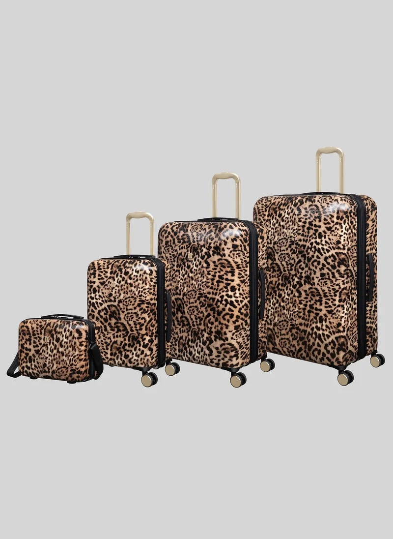 Matalan IT Luggage Brown Leopard Printed Hardshell Suitcase