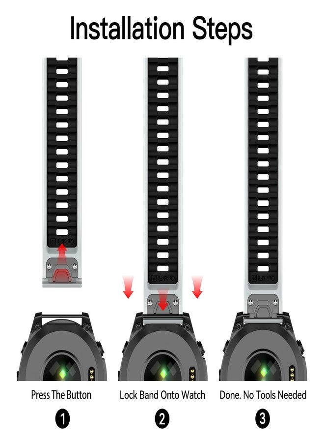 OVERSTEP Strap for Fenix 8 51mm, Soft Silicone Replacement Band for Epix Pro 51mm,Fenix 5X Plus,Fenix 6X Pro,Fenix 7X Pro,D2 bravo,Quaitx3. - Image 5