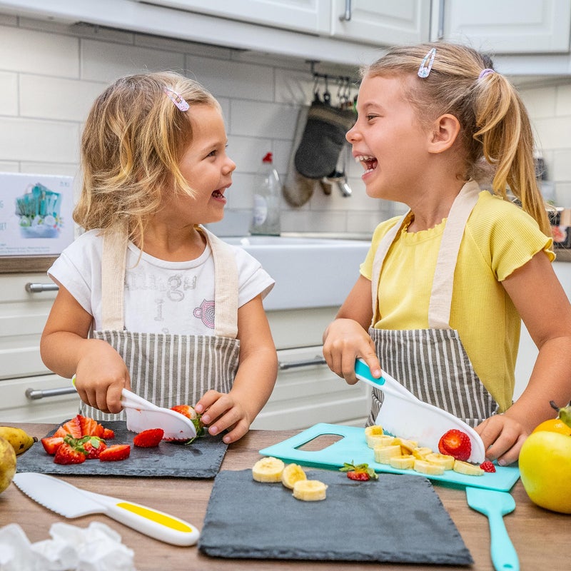 Tovla Jr. Knives for Kids 3-Piece Kitchen Cooking and Baking Knife Set: Montessori Children's Knives in 3 Sizes & Colors/Firm Grip, Serrated Edges, BPA-Free Kids' Toddler Knives (colors vary) - Image 5