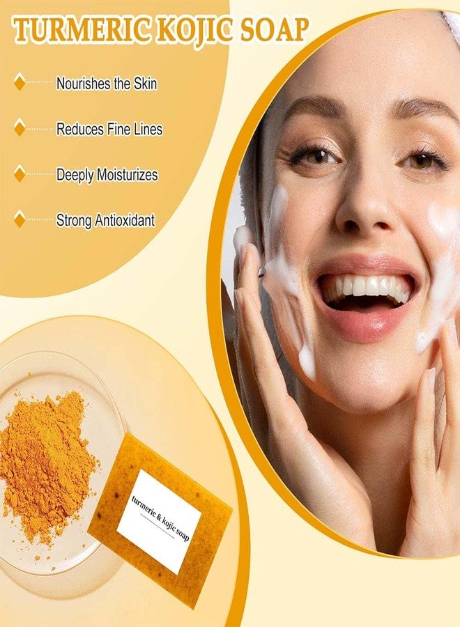 COLOTTE Lemon Turmeric Kojic Soap,Natural Handmade Soap,Turmeric Soap Bar for Face and Body, Smooth Skin Tumeric Soap,Deep Cleansing Soap for Men & Women (2 PCS) - Image 3