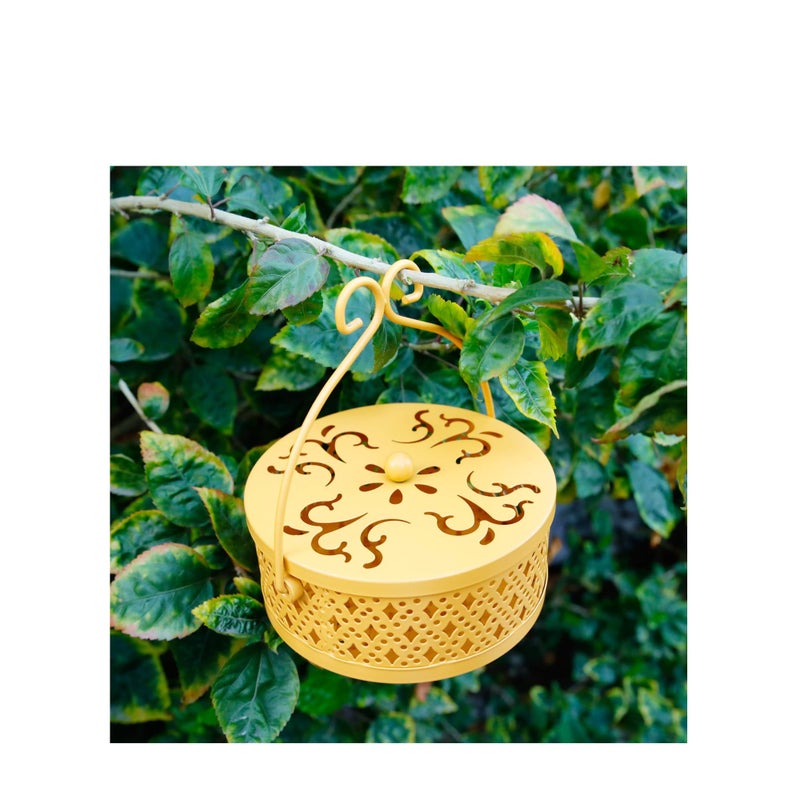 SOLARAE Mosquito Coil Holder, Retro Portable Mosquito Incense Burner for Home and Camping (Yellow) - Image 3