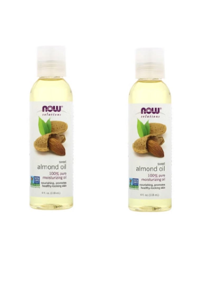 ناو زيت ترطيب اللوز الحلو النقي 118 مل، عبوة من قطعتين - Image 1