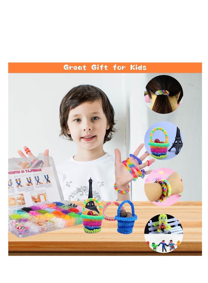 JUE-FISH 2500+ Loom Bands Kit – 30 Colors Rubber Bands Refill Set with Beads, Charms & Tools, Bracelet Making Craft Kit in Storage Case – Gift for Kids DIY, Party, X-mas & Birthday - Image 4