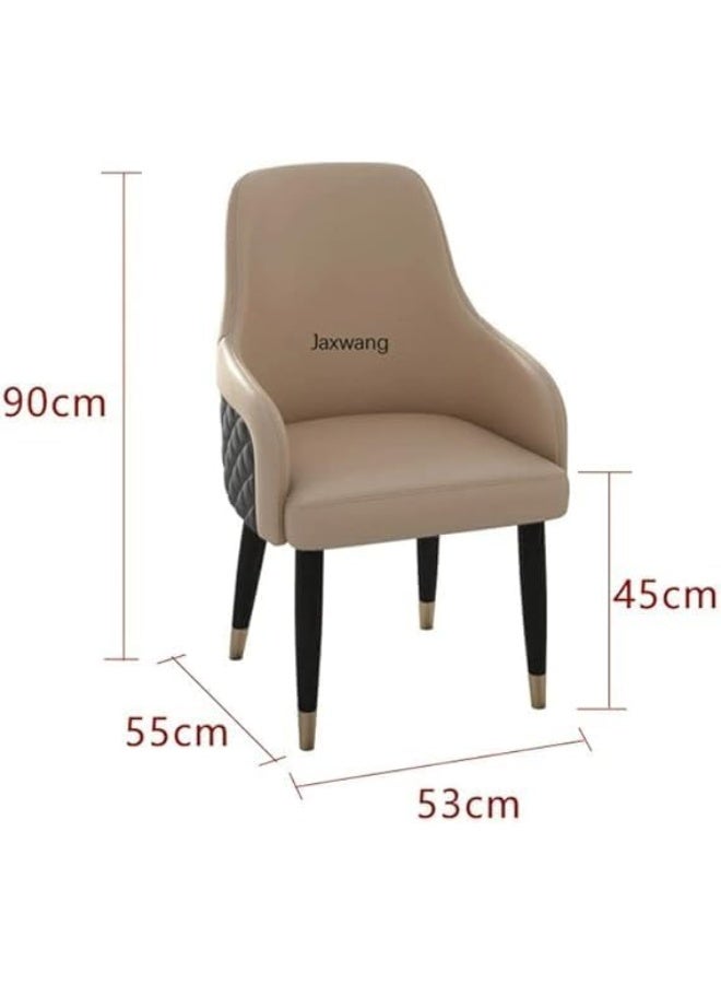 Poppins Home Nordic Dining Chair for Kitchen Customized Simple Chair Leisure Designer Armchair Solid Wood Gilded Leather Cloth Home Furniture(Set of 4) - Image 3