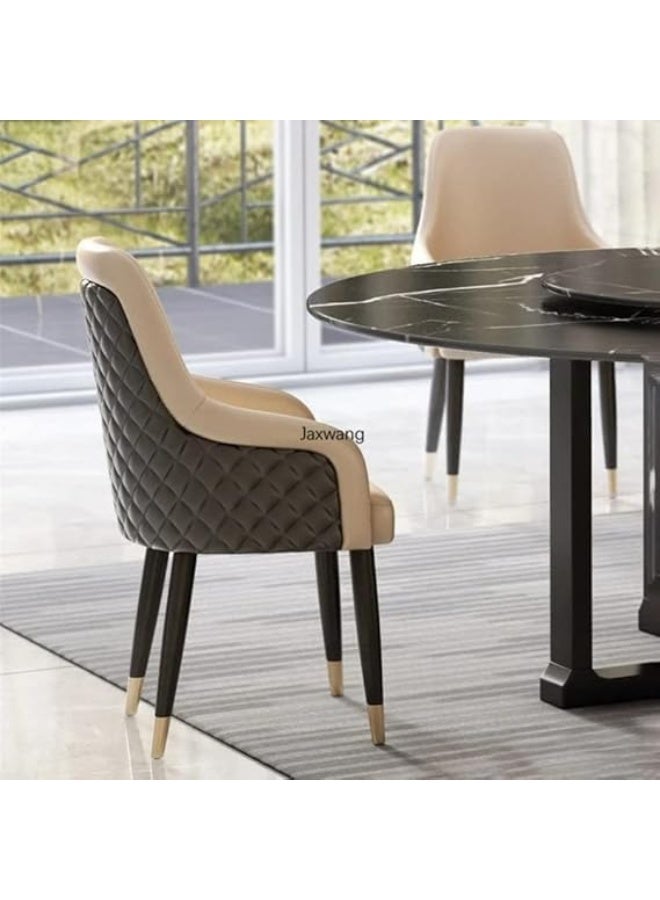 Poppins Home Nordic Dining Chair for Kitchen Customized Simple Chair Leisure Designer Armchair Solid Wood Gilded Leather Cloth Home Furniture(Set of 4) - Image 4