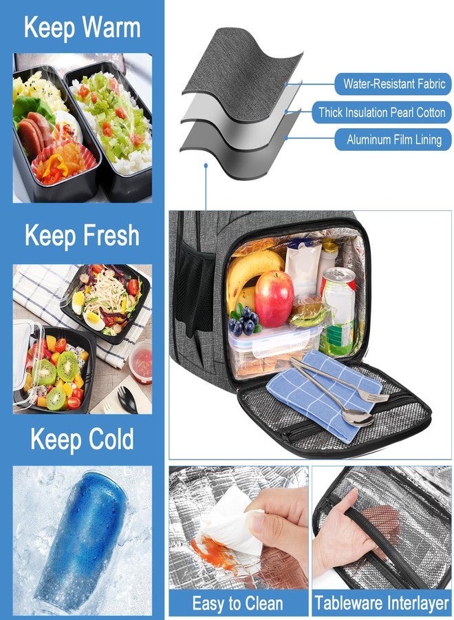 MATEIN Work Backpack for Men, Large Anti Theft Lunch Backpack with Laptop Compartment, TSA Friendly Travel Backpack Carry On Flight Approved, Lightweight College Backpack for Camping Hiking, Grey - Image 2