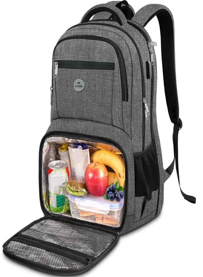 MATEIN Work Backpack for Men, Large Anti Theft Lunch Backpack with Laptop Compartment, TSA Friendly Travel Backpack Carry On Flight Approved, Lightweight College Backpack for Camping Hiking, Grey - Image 1