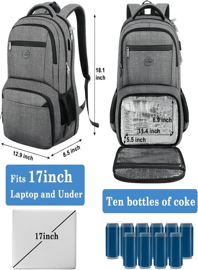 MATEIN Work Backpack for Men, Large Anti Theft Lunch Backpack with Laptop Compartment, TSA Friendly Travel Backpack Carry On Flight Approved, Lightweight College Backpack for Camping Hiking, Grey - Image 4