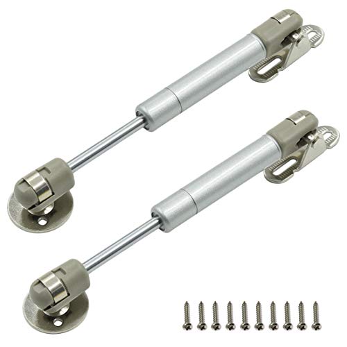 Hxchen 100N/22 lb Hydraulic Support Cabinet Hinge, Soft Close Lid Supports & Buffer Telescopic Cabinet Door Gas Spring Glue Head Supports 6" Length - (2 Pcs) - Image 1