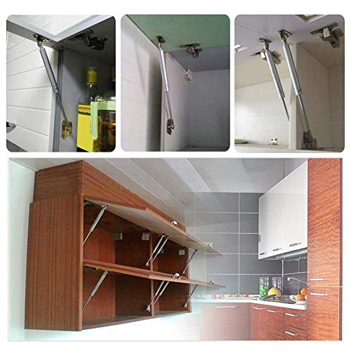 Hxchen 100N/22 lb Hydraulic Support Cabinet Hinge, Soft Close Lid Supports & Buffer Telescopic Cabinet Door Gas Spring Glue Head Supports 6" Length - (2 Pcs) - Image 3