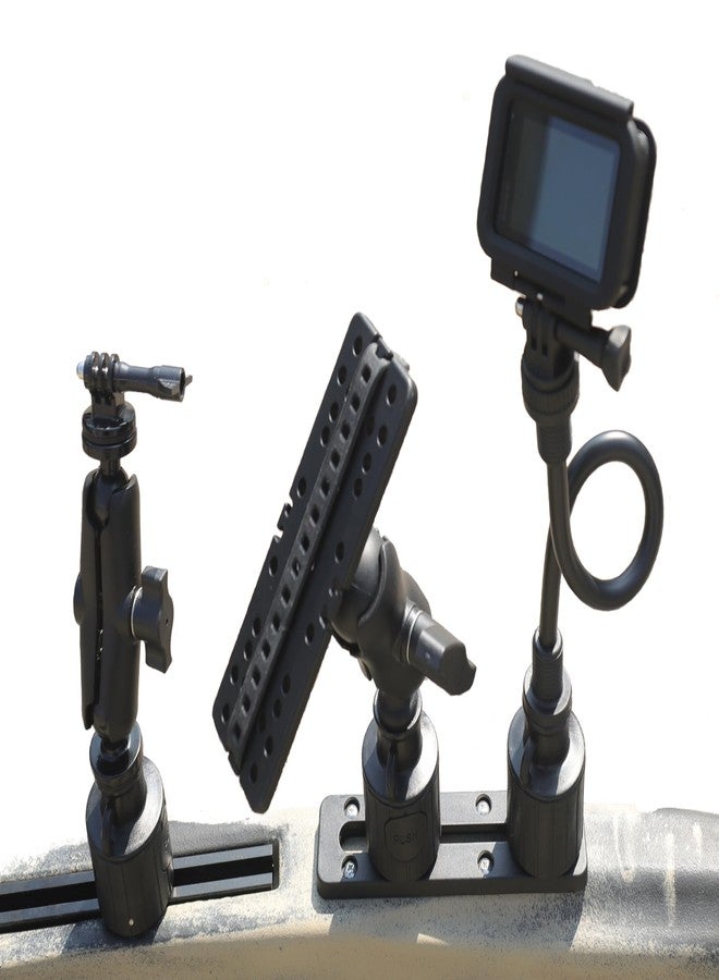 METER STAR 360 Degree Flexible Axis Camera Mount for Kayak Mounting Base with 1/4"" Screws and Camera Special Mount for Hero 12 11 10 9 8 7 6 5 4 and Other Handheld Cameras, Black - Image 4