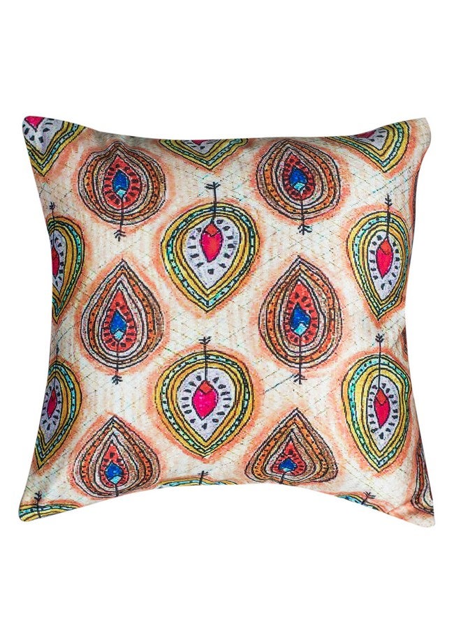 Vendola Vendola Mocha Microfiber Satin 250TC Cushion Pillow Covers, Coffee Brown, Set of 5(Motif,24x24)  - Image 3