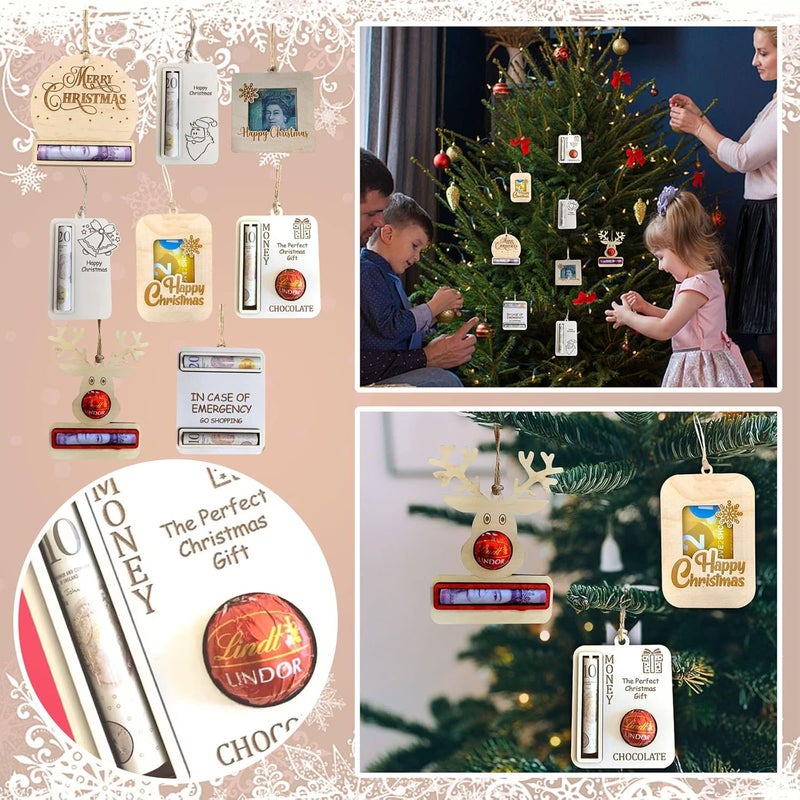 2023 New Christmas Money Cash Gift, Handmade Wooden Money Card Hanging Decoration, 8 Assorted Funny Christmas Money Holder, Personalized Creative Cash Gift Cards for Christmas, Birthdays, Holidays - Image 3