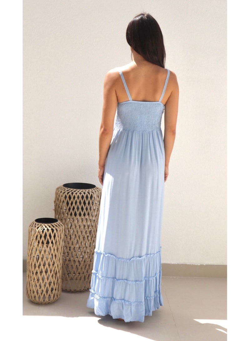 Alorabella Abigail Lace Maxi Dress - Sky  - Image 3