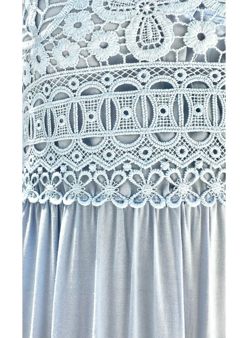Alorabella Abigail Lace Maxi Dress - Sky  - Image 4